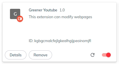 Greener Youtube extension